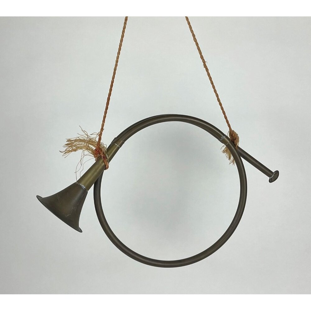 Decorative Solid Brass French Horn Vintage 19” with Rope for Hanging